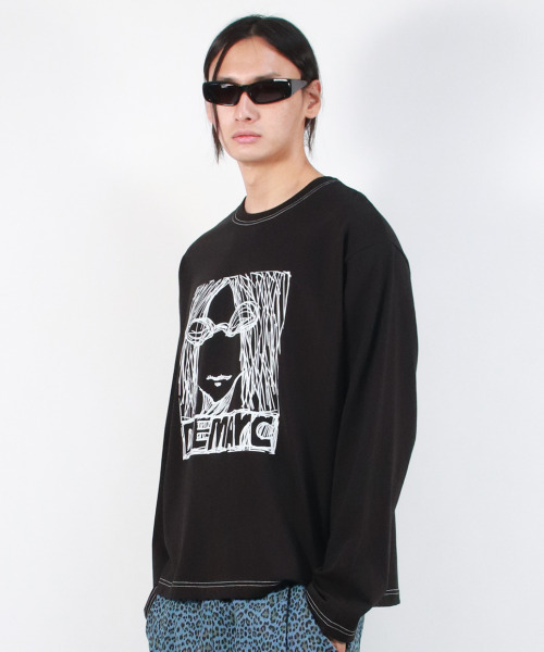 DEMARC(ドゥマーク)の「M MARC ILLUST STITCH BOXY LONG SLEEVE - Black(Tシャツ/カットソー・メンズ・その他・LARGE/MEDIUM)」の2枚目の写真