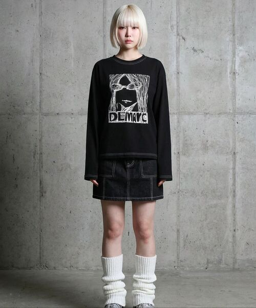 DEMARC(ドゥマーク)の「M MARC ILLUST STITCH BOXY LONG SLEEVE - Black(Tシャツ/カットソー・メンズ・その他・LARGE/MEDIUM)」の5枚目の写真