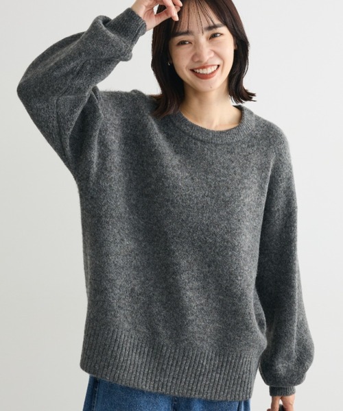 Green Parks(グリーンパークス)の「fuwaっと袖パフニットプルオーバー(ニット/セーター・レディース・杢グレー/ピンク/グリーン/ブルー/パープル/ホワイト系その他2・FREE)」の2枚目の写真