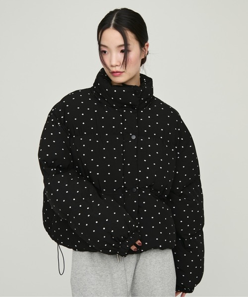 セール】Flower Dot Short Padding Jacket / フラワードットショート