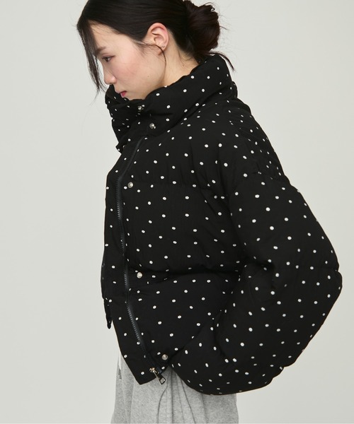 セール】Flower Dot Short Padding Jacket / フラワードットショート