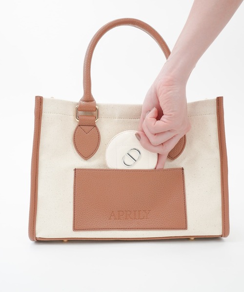 APRILY(アプリリー)の「3way APRILYキャンバストートバッグ S(トートバッグ・レディース・ブラック/グレイッシュベージュ/ブラウン/ピンク・S)」の16枚目の写真