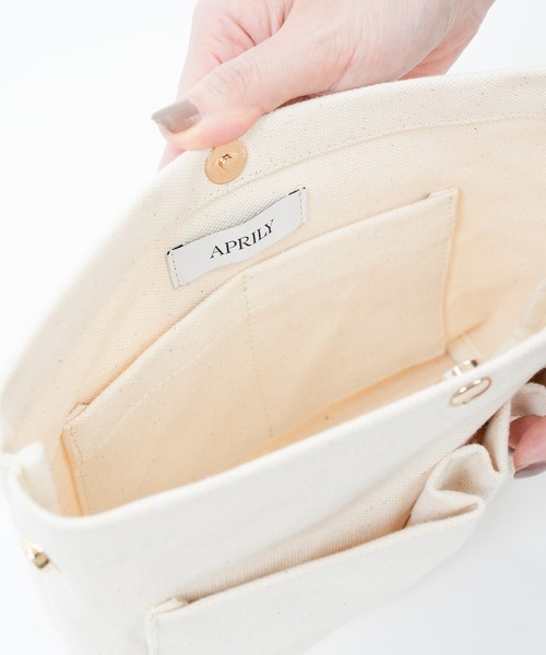 APRILY(アプリリー)の「3way APRILYキャンバストートバッグ S(トートバッグ・レディース・ブラック/グレイッシュベージュ/ブラウン/ピンク・S)」の21枚目の写真