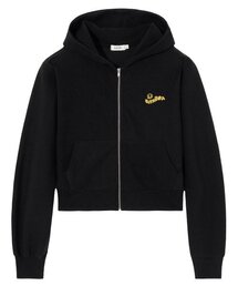 MAYOL（マイヨール）の「プリントテリー フードジップアップ_ブラック（パーカー）」