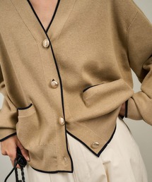 SALON adam et rope' | 【WEB限定】メタルボタンスウェットライクラインカーディガン 3[新色追加](カーディガン/ボレロ)