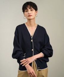 SALON adam et rope' | 【WEB限定】メタルボタンスウェットライクラインカーディガン 3[新色追加](カーディガン/ボレロ)