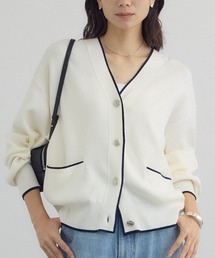 SALON adam et rope' | 【WEB限定】メタルボタンスウェットライクラインカーディガン 3[新色追加](カーディガン/ボレロ)