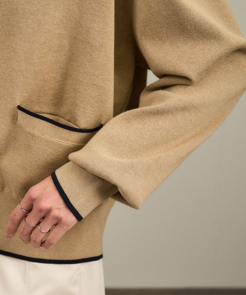 SALON adam et rope'（サロン アダム エ ロペ）の「【WEB限定】メタルボタンスウェットライクラインカーディガン 3[新色追加]（カーディガン/ボレロ・レディース・オフホワイト/サックスブルー/ブルー系その他/ベージュ系その他・FREE）」の8枚目の写真