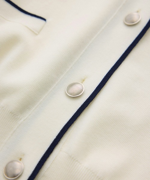 SALON adam et rope'（サロン アダム エ ロペ）の「【WEB限定】メタルボタンスウェットライクラインカーディガン 3[新色追加]（カーディガン/ボレロ・レディース・オフホワイト/サックスブルー/ブルー系その他/ベージュ系その他・FREE）」の15枚目の写真