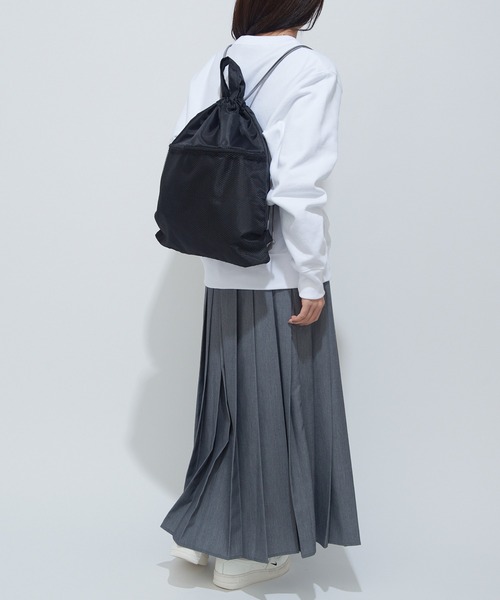 セール】【SETUP7】メッシュポケット付きナップサック 幅39×高さ44cm