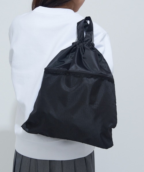 セール】【SETUP7】メッシュポケット付きナップサック 幅39×高さ44cm