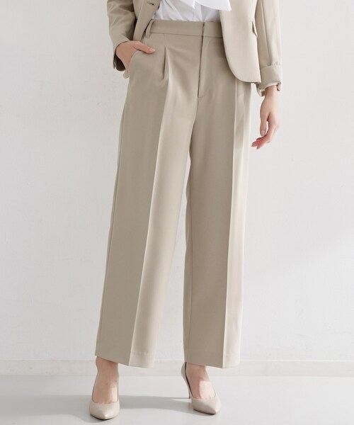THE SHOP TK （ザ ショップ ティーケー ）の「【通勤・セレモニー】ダブルクロスワイドパンツ/セットアップ可（その他パンツ・レディース・ネイビー/ベージュ/ブラック・14/13/12/11）」の2枚目の写真