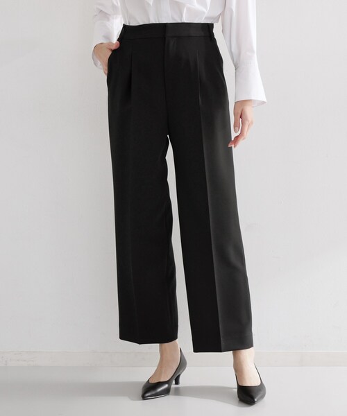 THE SHOP TK （ザ ショップ ティーケー ）の「【通勤・セレモニー】ダブルクロスワイドパンツ/セットアップ可（その他パンツ・レディース・ネイビー/ベージュ/ブラック・14/13/12/11）」の4枚目の写真