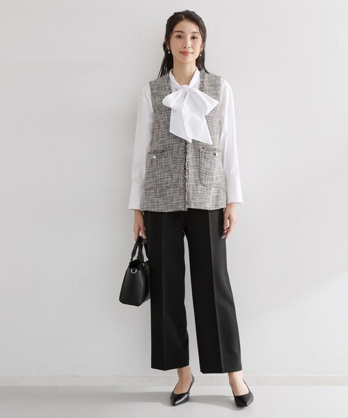 THE SHOP TK （ザ ショップ ティーケー ）の「【通勤・セレモニー】ダブルクロスワイドパンツ/セットアップ可（その他パンツ・レディース・ネイビー/ベージュ/ブラック・14/13/12/11）」の6枚目の写真