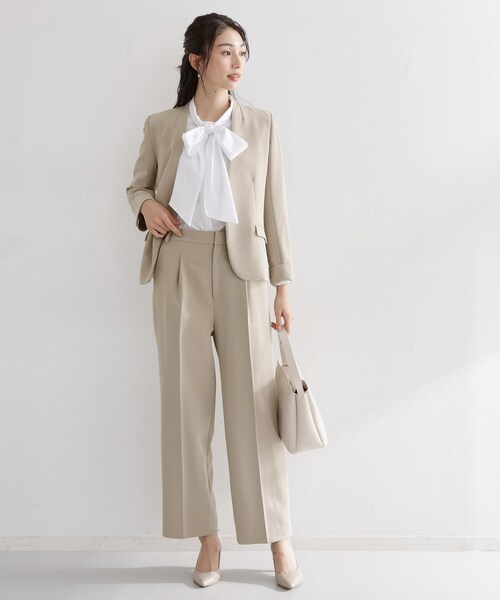 THE SHOP TK （ザ ショップ ティーケー ）の「【通勤・セレモニー】ダブルクロスワイドパンツ/セットアップ可（その他パンツ・レディース・ネイビー/ベージュ/ブラック・14/13/12/11）」の10枚目の写真