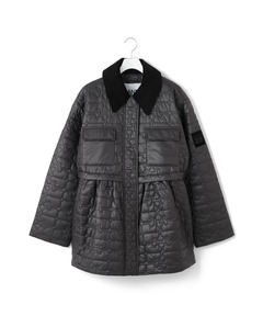 GANNI/ガニー Shiny Quilt Midi Jacket w. Flare（その他アウター）｜U