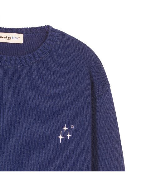 NEUFETBLEU（ヌフエブル）の「NEB round knit (blue)（ニット/セーター・レディース・その他・SMALL）」の4枚目の写真