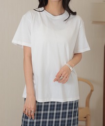 コットン クルーネック ベーシック 半袖 Tシャツ