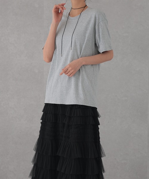 DAYRA(デイラ)の「コットン クルーネック ベーシック 半袖 Tシャツ(Tシャツ/カットソー・レディース・ダークグレー/グレー/ブラウン/ネイビー/ベージュ/ブラック/ホワイト・M/XL)」の8枚目の写真
