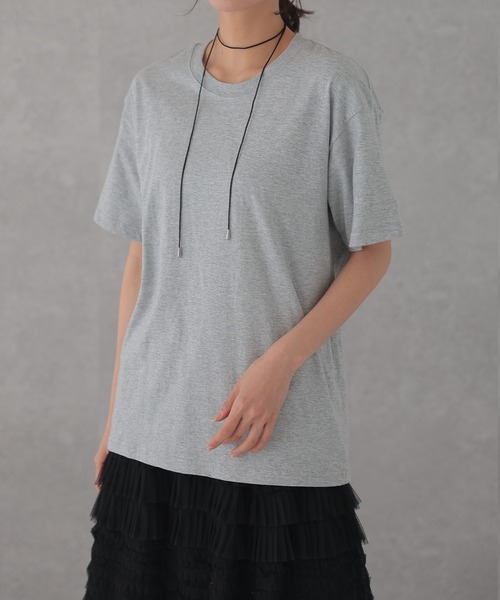 DAYRA(デイラ)の「コットン クルーネック ベーシック 半袖 Tシャツ(Tシャツ/カットソー・レディース・ダークグレー/グレー/ブラウン/ネイビー/ベージュ/ブラック/ホワイト・M/XL)」の22枚目の写真