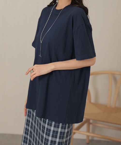 DAYRA(デイラ)の「コットン クルーネック ベーシック 半袖 Tシャツ(Tシャツ/カットソー・レディース・ダークグレー/グレー/ブラウン/ネイビー/ベージュ/ブラック/ホワイト・M/XL)」の9枚目の写真