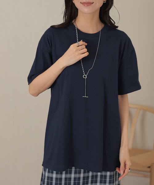 DAYRA(デイラ)の「コットン クルーネック ベーシック 半袖 Tシャツ(Tシャツ/カットソー・レディース・ダークグレー/グレー/ブラウン/ネイビー/ベージュ/ブラック/ホワイト・M/XL)」の10枚目の写真