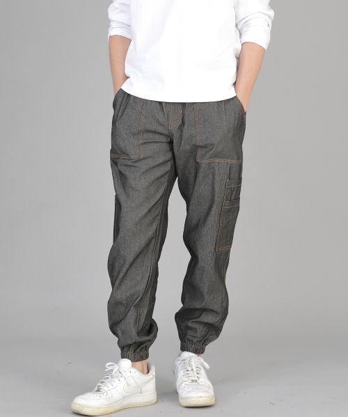 SAINTCREW(セントクルー)の「ツーレイヤーワイドカーゴジョガーパンツ W2-308J デニムグレーブラック(デニムパンツ・メンズ・その他・MEDIUM/LARGE/X-LARGE)」の6枚目の写真