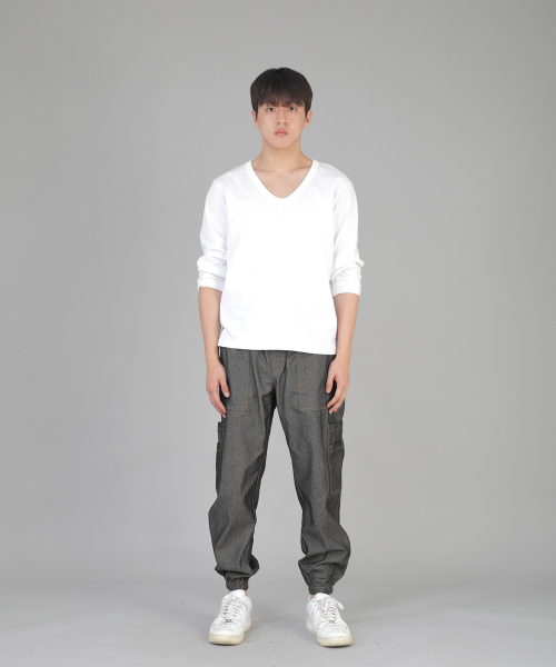 SAINTCREW(セントクルー)の「ツーレイヤーワイドカーゴジョガーパンツ W2-308J デニムグレーブラック(デニムパンツ・メンズ・その他・MEDIUM/LARGE/X-LARGE)」の3枚目の写真