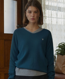 Essential V-nect knit (Blue)