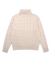 タートルケーブルニット_ベージュ