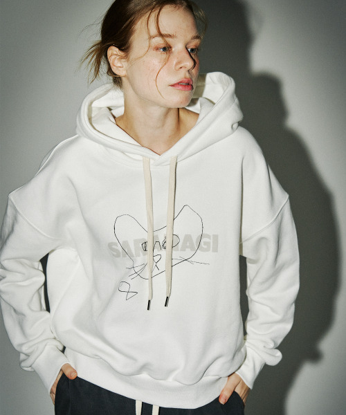 SARANAGI(サラナギ)の「SE056-hoodie (ivory)(パーカー・レディース・アイボリー・FREE)」の1枚目の写真