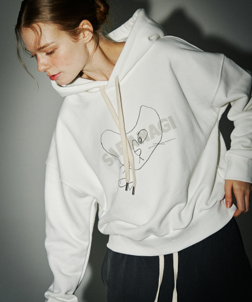 SARANAGI(サラナギ)の「SE056-hoodie (ivory)(パーカー・レディース・アイボリー・FREE)」の2枚目の写真