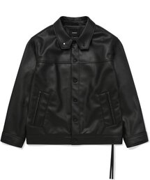 COVERNAT（カバーナット）の「ヴィーガンレザートラッカージャケット ブラック（デニムジャケット）」