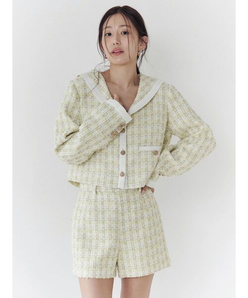 CALNAMUR（カルナムール）の「バックポケットツイードショートパンツ（その他パンツ・レディース・パープル/イエロー・SMALL/MEDIUM）」の9枚目の写真