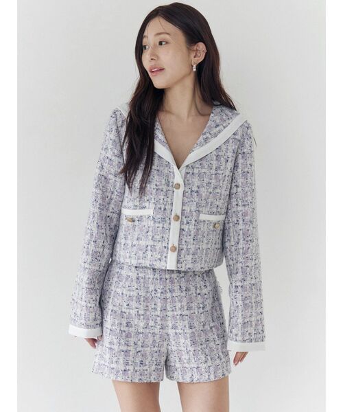 CALNAMUR（カルナムール）の「バックポケットツイードショートパンツ（その他パンツ・レディース・パープル/イエロー・SMALL/MEDIUM）」の12枚目の写真