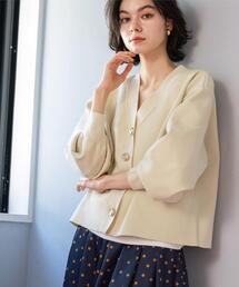 OPAQUE.CLIP | ゴールドビックボタンVネックニットカーディガン【洗濯機OK】(カーディガン/ボレロ)