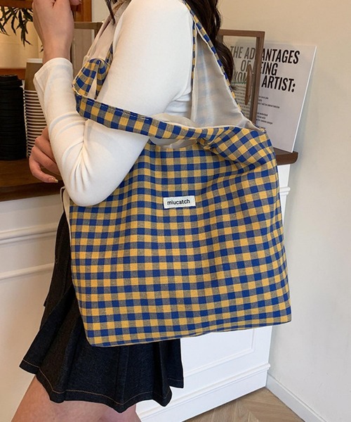 セール】Mignonjour/チェック柄トートバッグ M2879（トートバッグ