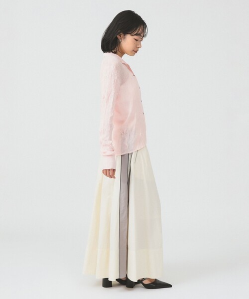 Ray BEAMS（レイビームス）の「サイドライン ギャザー スカート（スカート・レディース・オフホワイト/ブラック・1/0）」の19枚目の写真