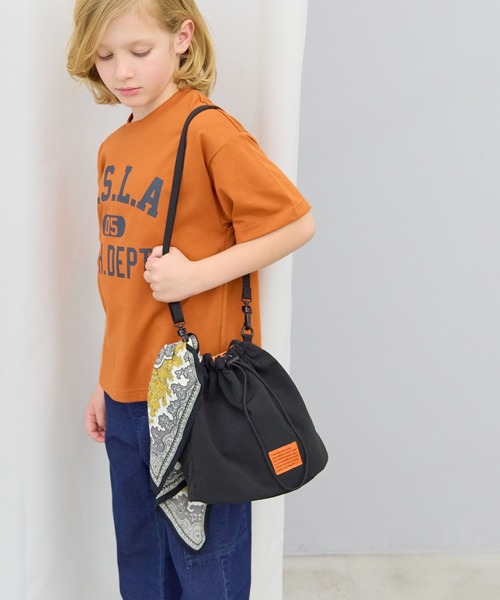 GLOBAL WORK（グローバルワーク）の「ナイロン巾着BAG/636467（ショルダーバッグ・キッズ・アイボリー/カーキ/ブラック・ONE SIZE）」の15枚目の写真