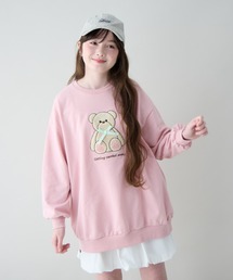 Amourire girl（アムリールガール）の「くま相良刺しゅう スウェットプルオーバー(チュニック丈)（スウェット）」