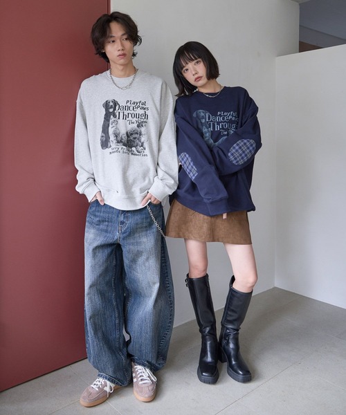 PBLIM（ページボーイリム）の「《UNISEX》エルボーパッチアニマルスウェット（スウェット・レディース・ネイビー/グレー・LARGE/MEDIUM）」の20枚目の写真