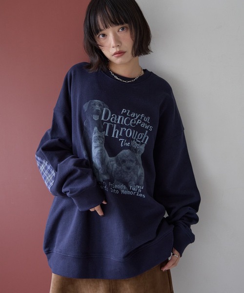 PBLIM（ページボーイリム）の「《UNISEX》エルボーパッチアニマルスウェット（スウェット・レディース・ネイビー/グレー・LARGE/MEDIUM）」の21枚目の写真