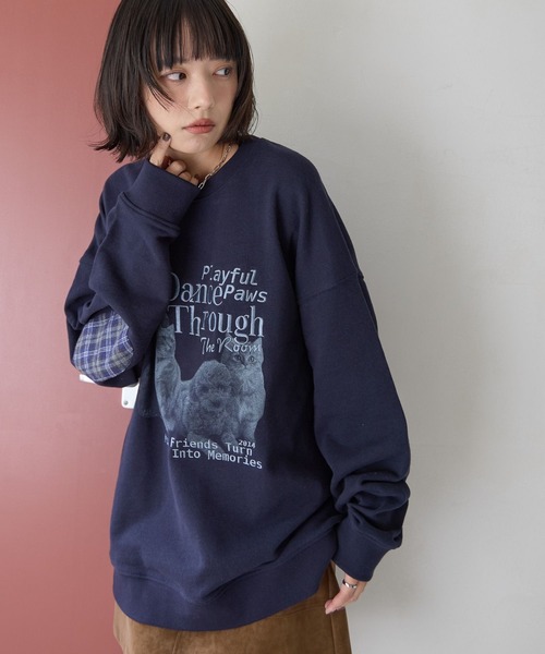 PBLIM（ページボーイリム）の「《UNISEX》エルボーパッチアニマルスウェット（スウェット・レディース・ネイビー/グレー・LARGE/MEDIUM）」の22枚目の写真