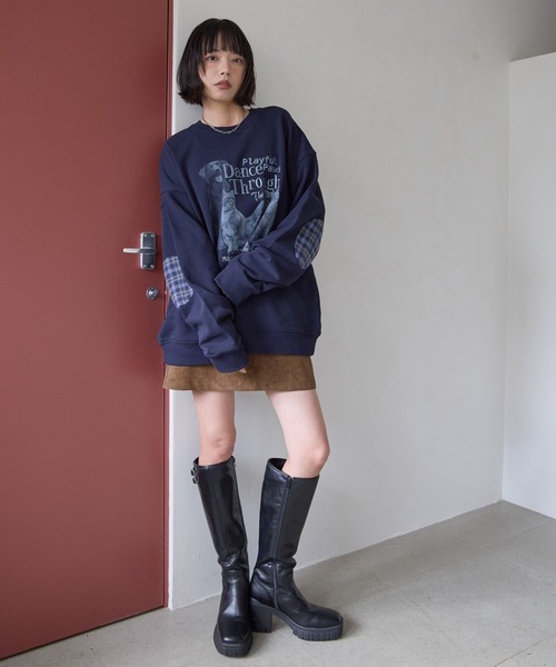 PBLIM（ページボーイリム）の「《UNISEX》エルボーパッチアニマルスウェット（スウェット・レディース・ネイビー/グレー・LARGE/MEDIUM）」の14枚目の写真