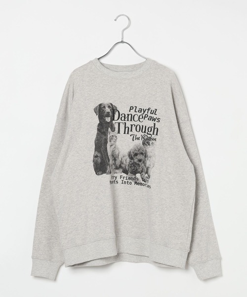 PBLIM（ページボーイリム）の「《UNISEX》エルボーパッチアニマルスウェット（スウェット・レディース・ネイビー/グレー・LARGE/MEDIUM）」の4枚目の写真