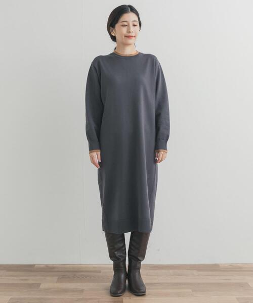 URBAN RESEARCH DOORS(アーバンリサーチドアーズ)の「バイカラーKNITワンピース(ワンピース・レディース・チャコールグレー/ブラック・FREE)」の15枚目の写真