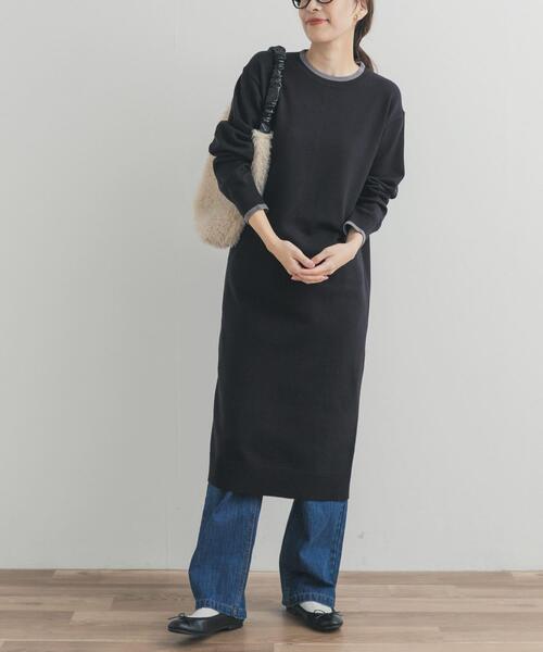 URBAN RESEARCH DOORS(アーバンリサーチドアーズ)の「バイカラーKNITワンピース(ワンピース・レディース・チャコールグレー/ブラック・FREE)」の22枚目の写真