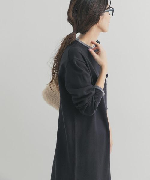 URBAN RESEARCH DOORS(アーバンリサーチドアーズ)の「バイカラーKNITワンピース(ワンピース・レディース・チャコールグレー/ブラック・FREE)」の5枚目の写真