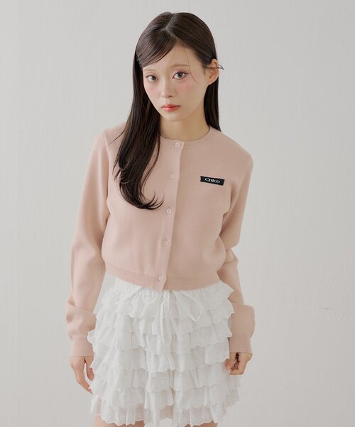 セットアップ対応】リボンコンパクトニットカーディガン（カーディガン