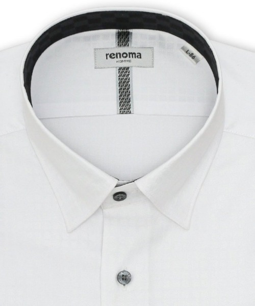 renoma HOMME（レノマオム）の「ワイシャツ メンズ イージーアイロン 綿混 スナップダウン 長袖 ビジネス ドレス NEWスタンダードフィット（ビジネスシャツ・メンズ・ホワイト・首回り43cm-裄丈86cm/首回り39cm-裄丈80cm/首回り39cm-裄丈84cm/首回り41cm-裄丈82cm/首回り41cm-裄丈86cm/首回り43cm-裄丈82cm/首回り37cm-裄丈80cm/首回り45cm-裄丈86cm）」の9枚目の写真